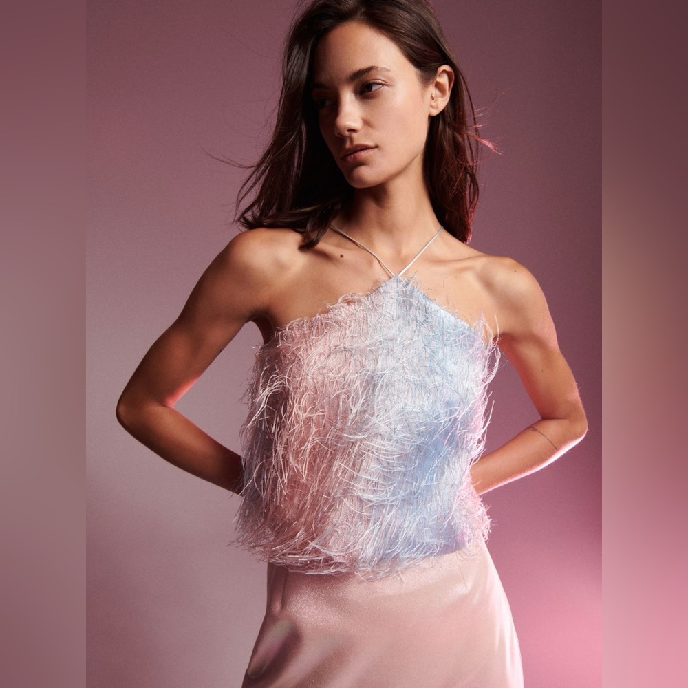 Reserved | Stylish Feathered Top